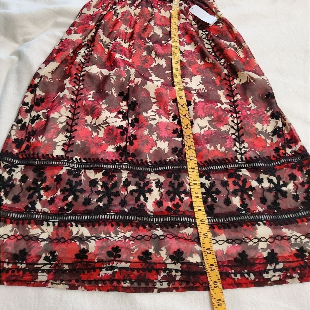 TopShop Boho Floral Print Embroidered Midi Dress Size 4 - Picture 11 of 14